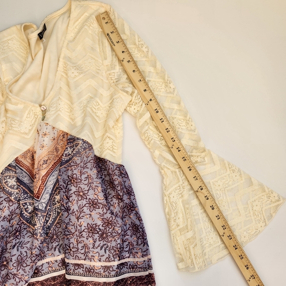 Whimsical Fairy Lace Dress Cream Boho Prairie Cottagecore Pretty Cute Large - Picture 15 of 16